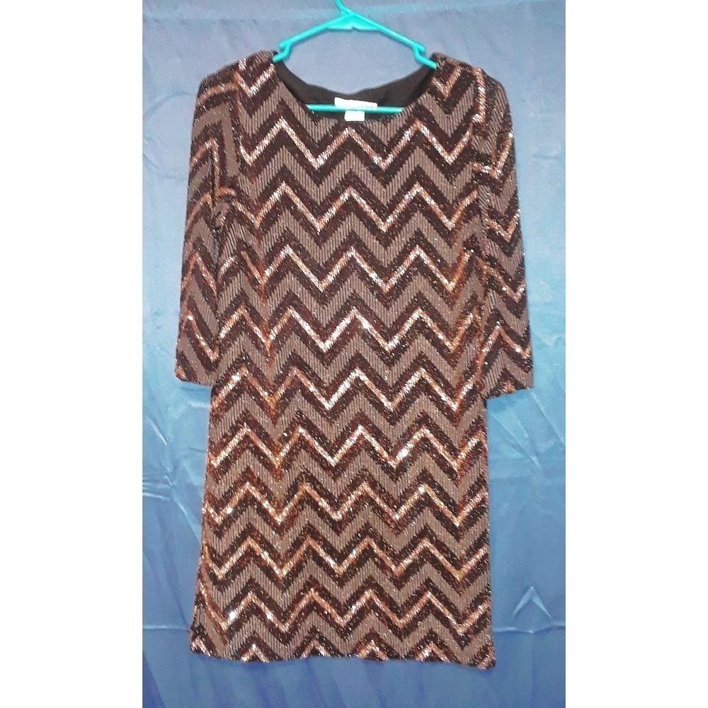 Black gold sequin dress